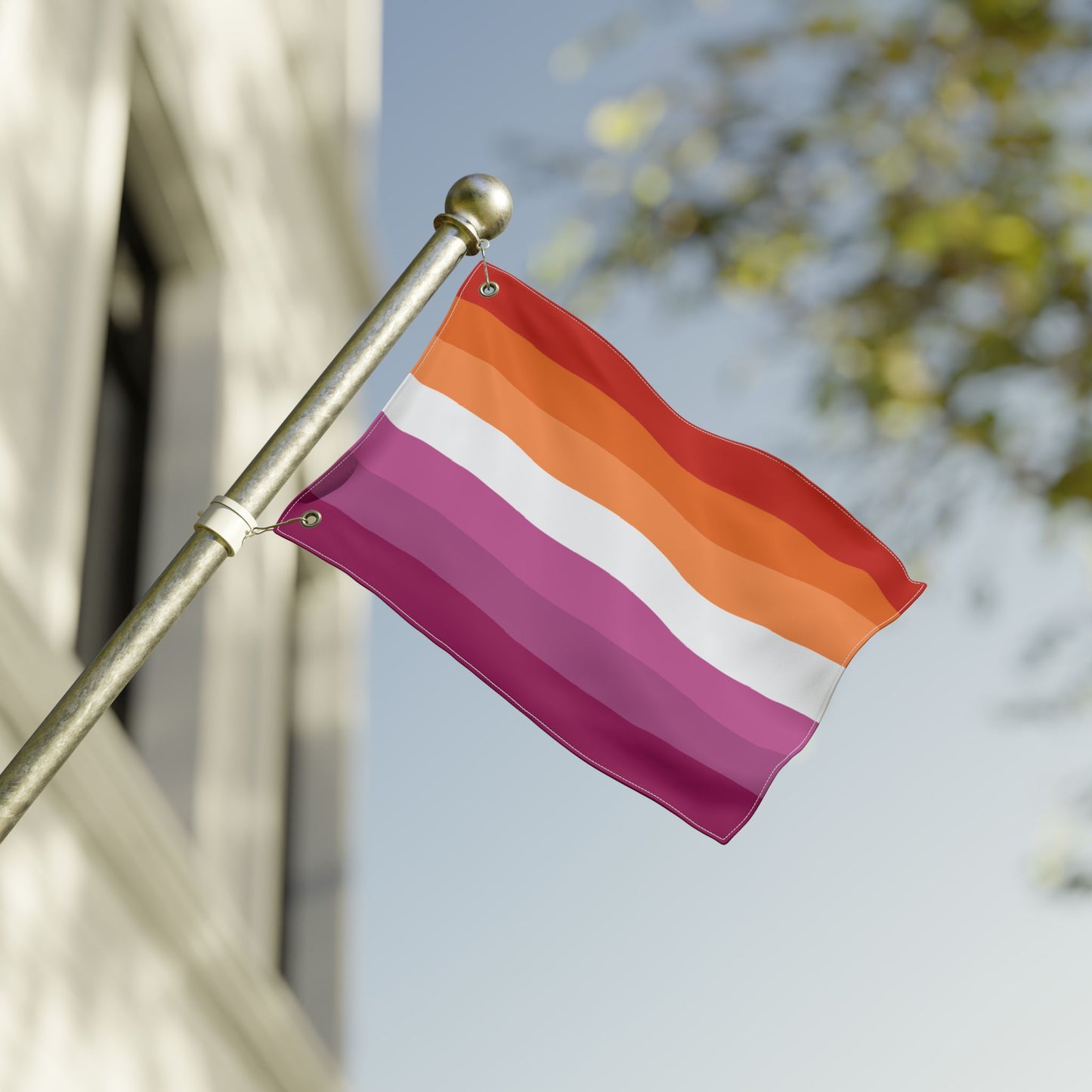12'' × 18'' Lesbian Pride 7-Stripe Flag with Grommets