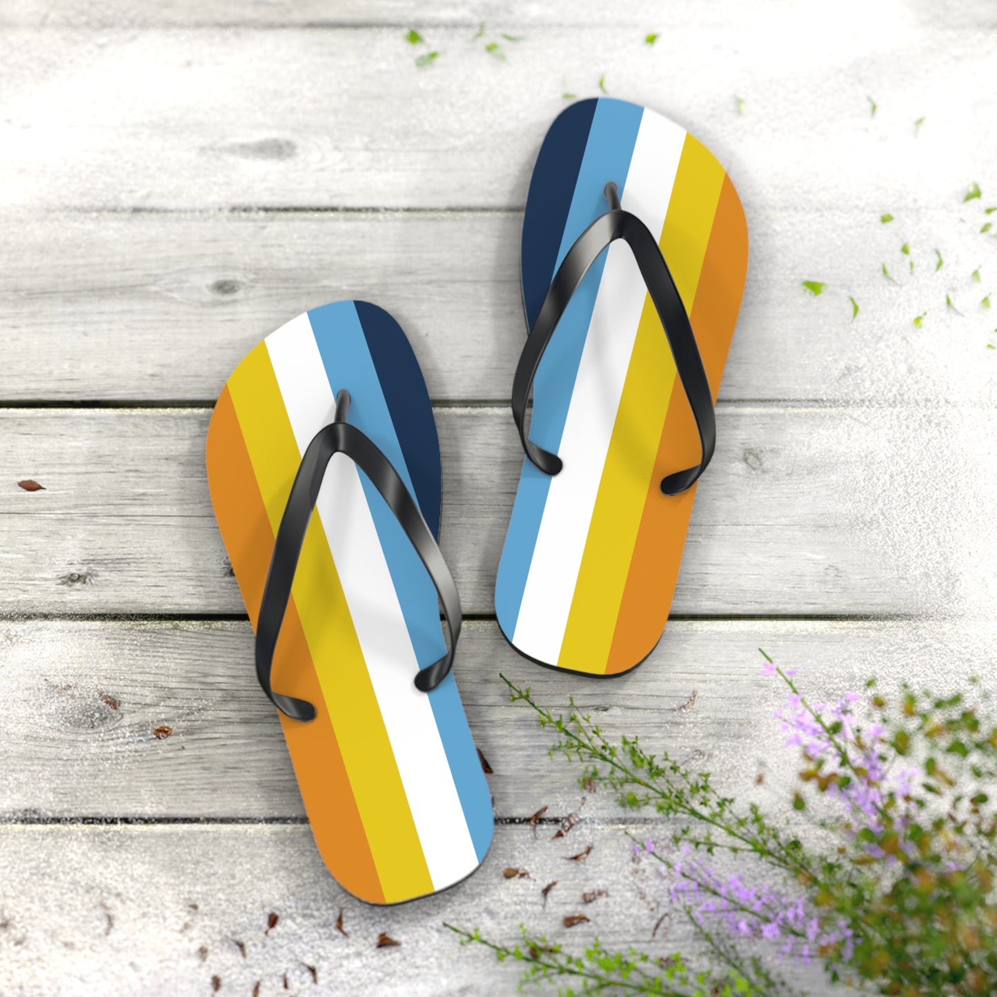 XL Black sole Aromatic Asexual Pride Flip Flops