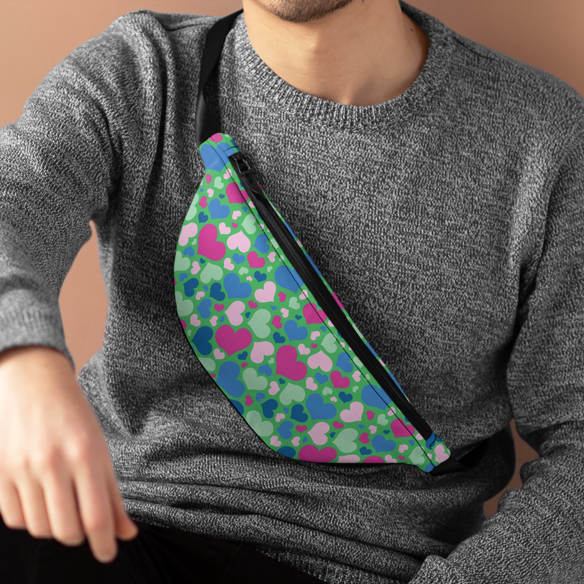 Polysexual Pride Hearts Fanny Pack