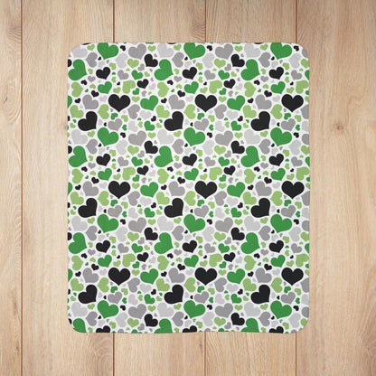 Aromantic Pride Valentine’s Day Hearts White Fleece Sherpa Blanket