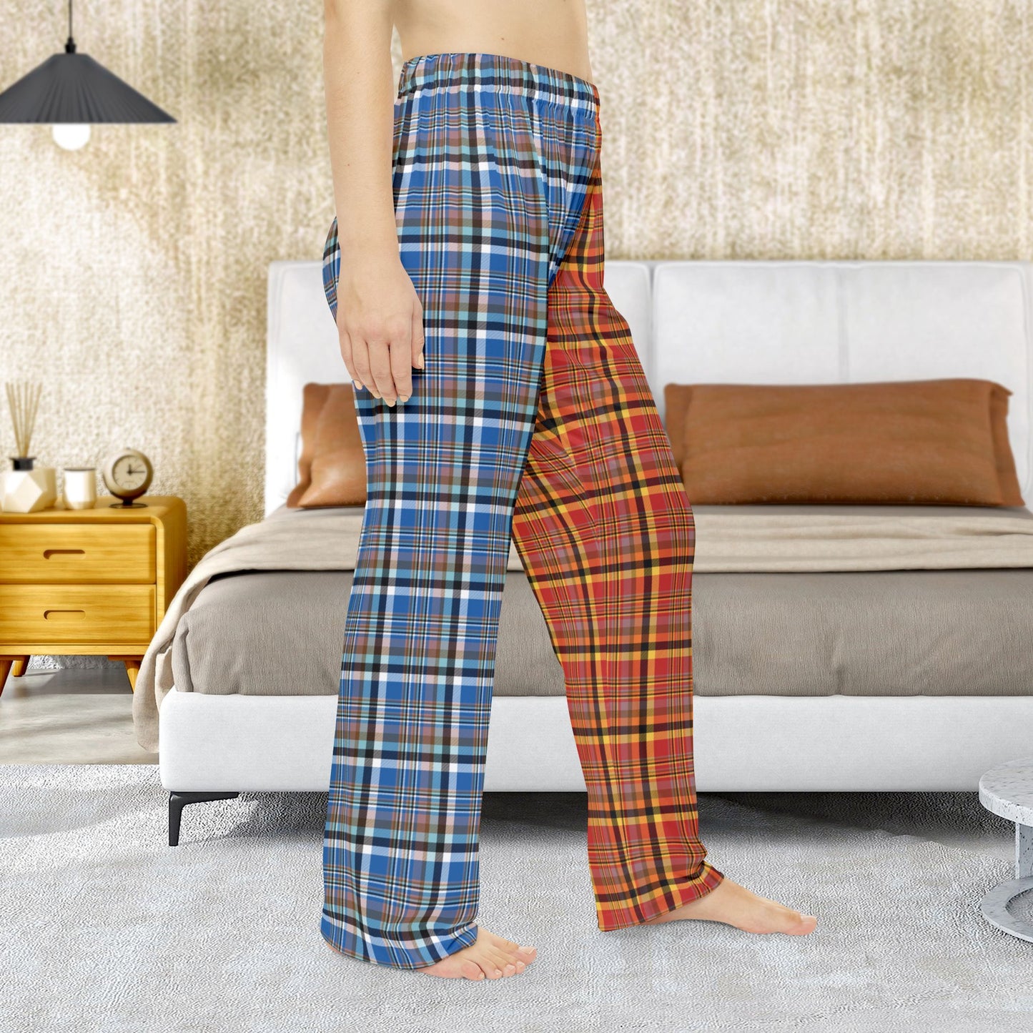 Women’s Half Red, Half Blue Plaid Sandusky OH Pajama Pants