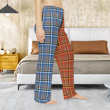 Women’s Half Red, Half Blue Plaid Sandusky OH Pajama Pants
