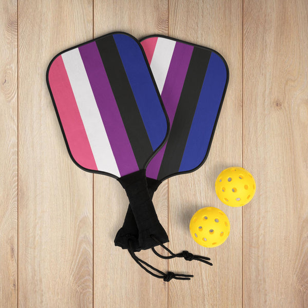 7.5'' × 15.5'' Genderfluid Pride Flag Pickleball Kit