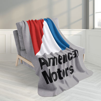 AMC Logo Grey Fleece Sherpa Blanket