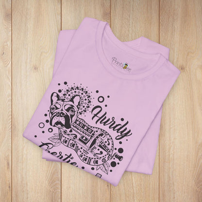 Hurdy Gertie Tee, Frenchton Dog Line Art Shirt