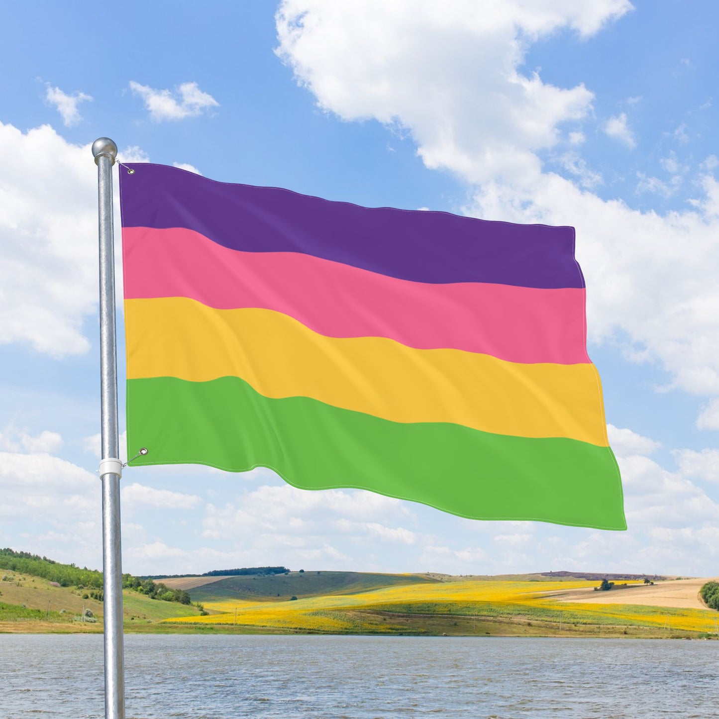 Sappho / Inclusive Lesbian Double-Sided Pride Lydia Flag with Grommets