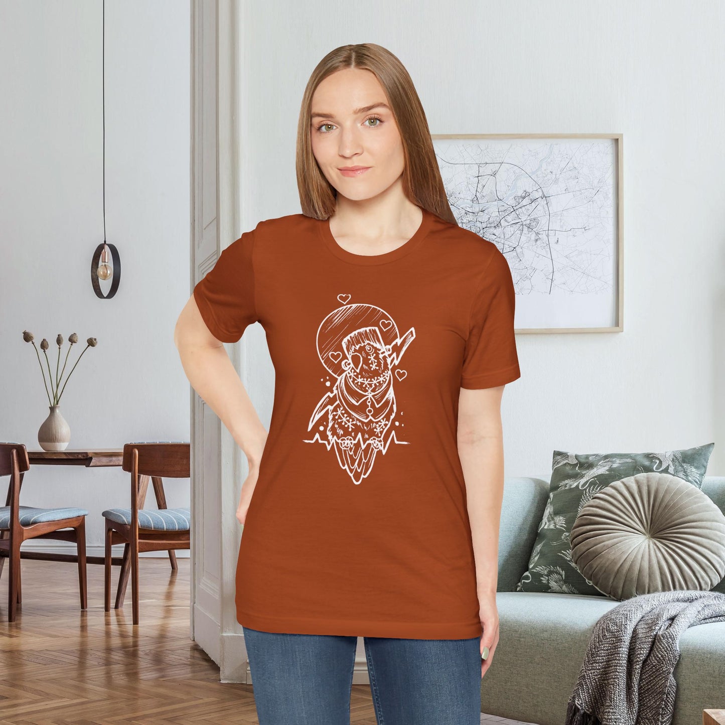 Frankenstein Lovebird, Line Art Tee