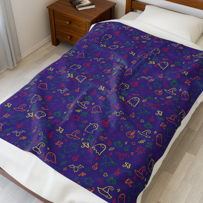 Rainbow Pride Halloween Velveteen Plush Blanket