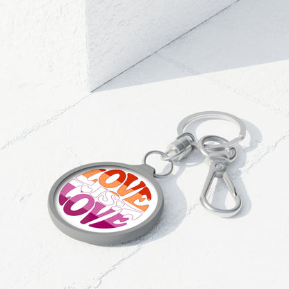 Lesbian Pride Love is Love Keychain