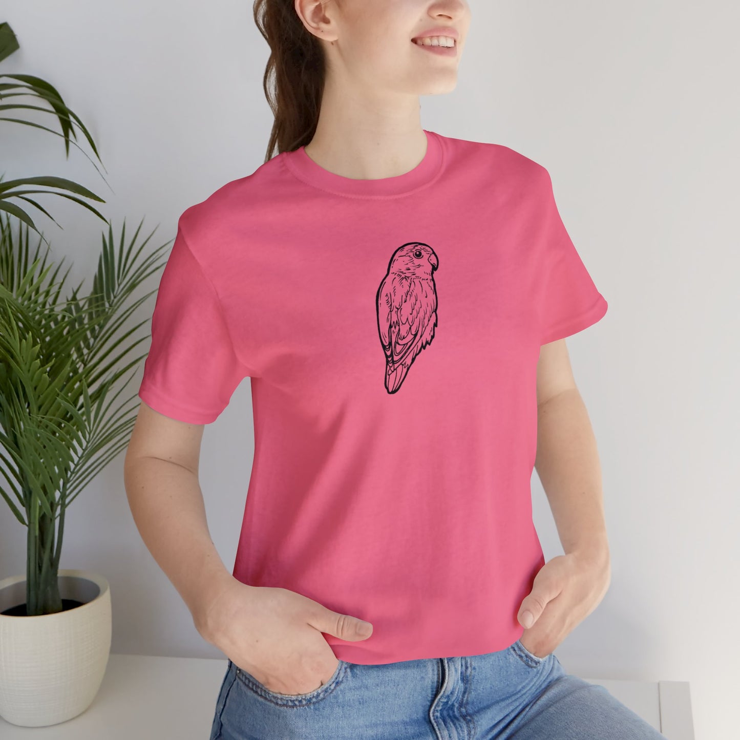 Cuddly Lovebird, Line Art Tee