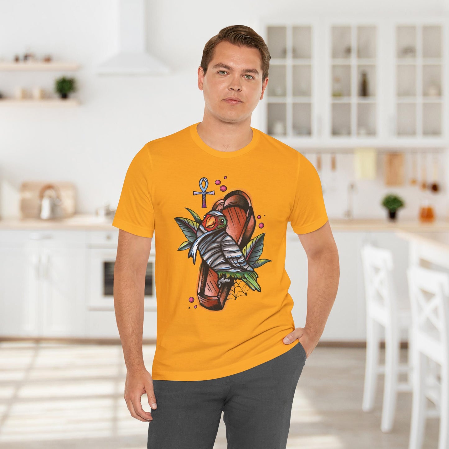 Mummy Lovebird Hand-Drawn & Hand-Colored Tee