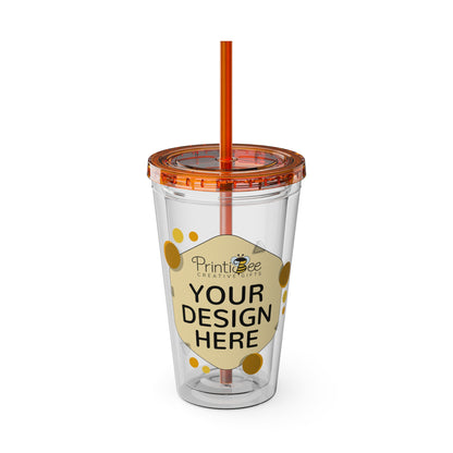 Custom 16oz Tumbler with Straw