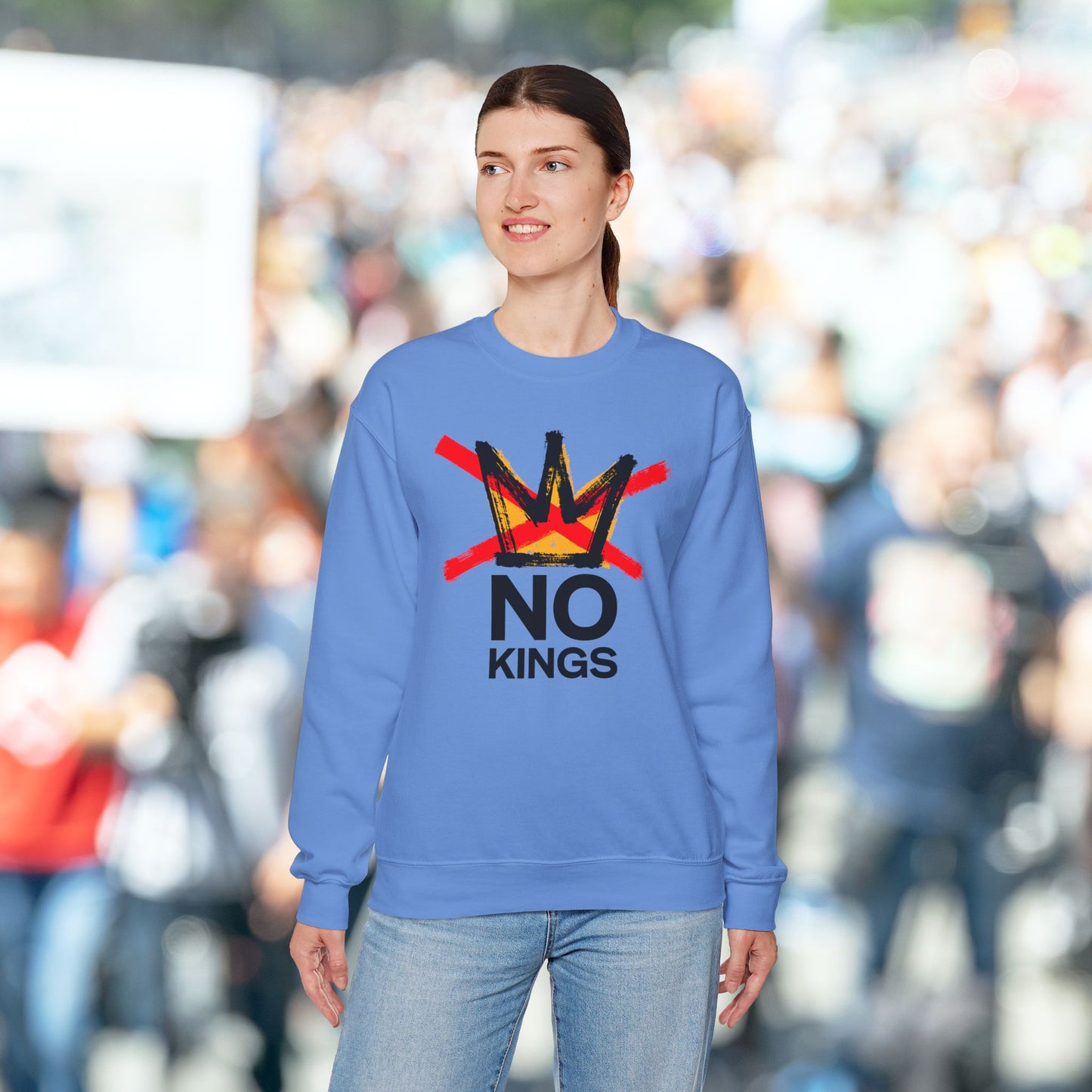 Carolina Blue No Kings Protest Sweatshirt