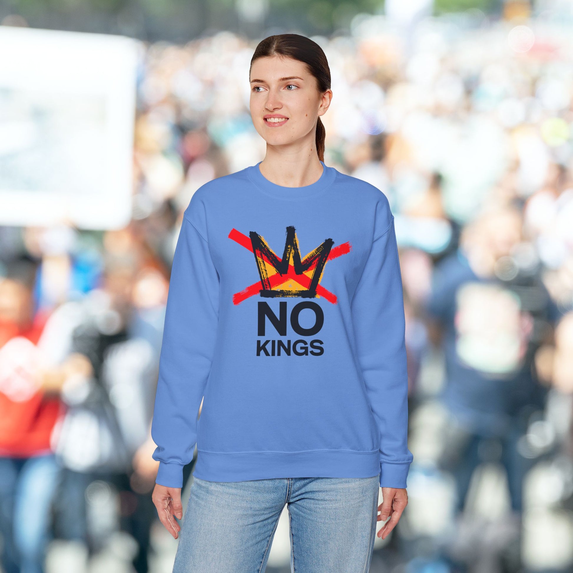 Carolina Blue No Kings Protest Sweatshirt