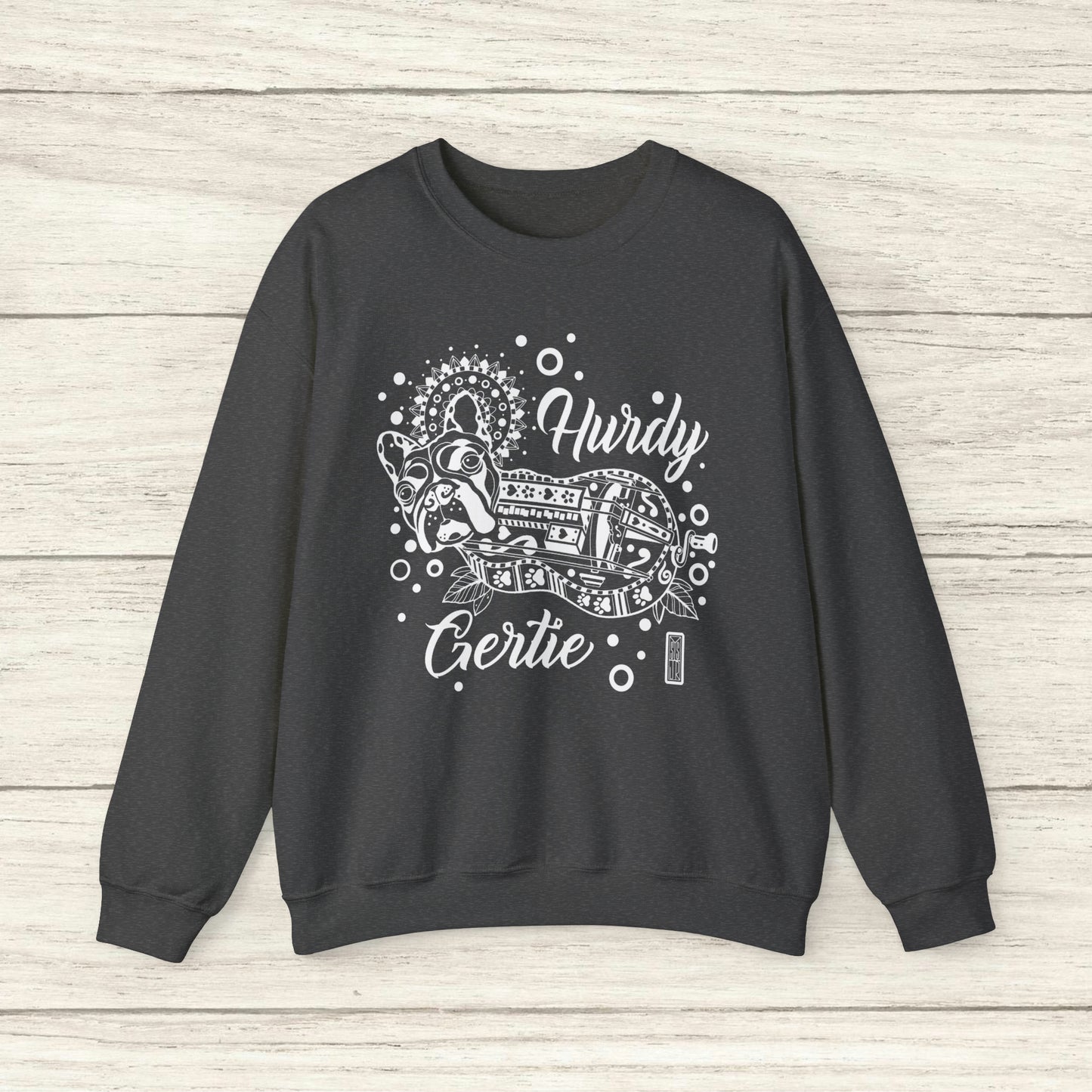 Hurdy Gertie Crew Neck Sweatshirt, Frenchton Dog Line Art Sweat-shirt