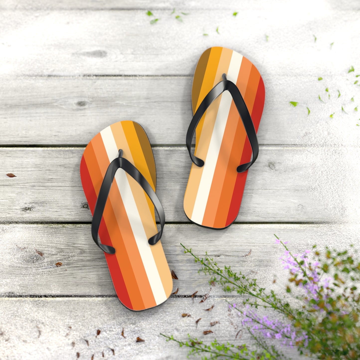 M Black sole Butch Pride Flip Flops