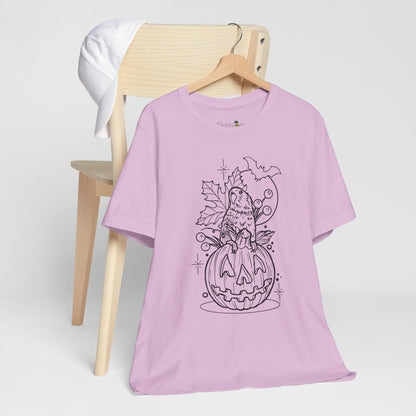 Lovebird on a Jack-o-Lantern, Line Art Tee