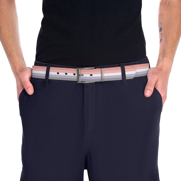 Gun Metal 50'' Cupioromantic Pride Flag Belt