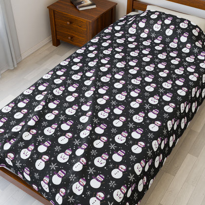 Demisexual Pride Snowmen Velveteen Plush Blanket