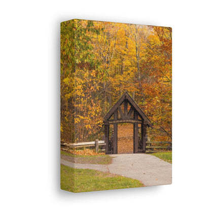 Pont couvert de Seven Bridges Trail à Grant Park dans le sud de Milwaukee Wisconsin, Photographie Canvas Wrap Wall Art