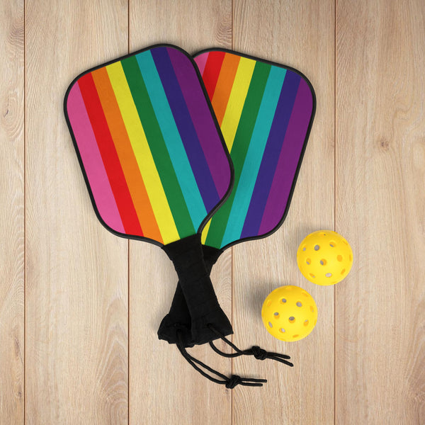 7.5'' × 15.5'' Gilbert Baker Rainbow Pride Flag Pickleball Kit