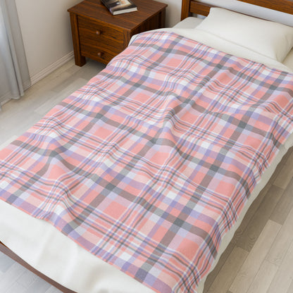 Cupioromantic Pride Plaid Velveteen Plush Blanket