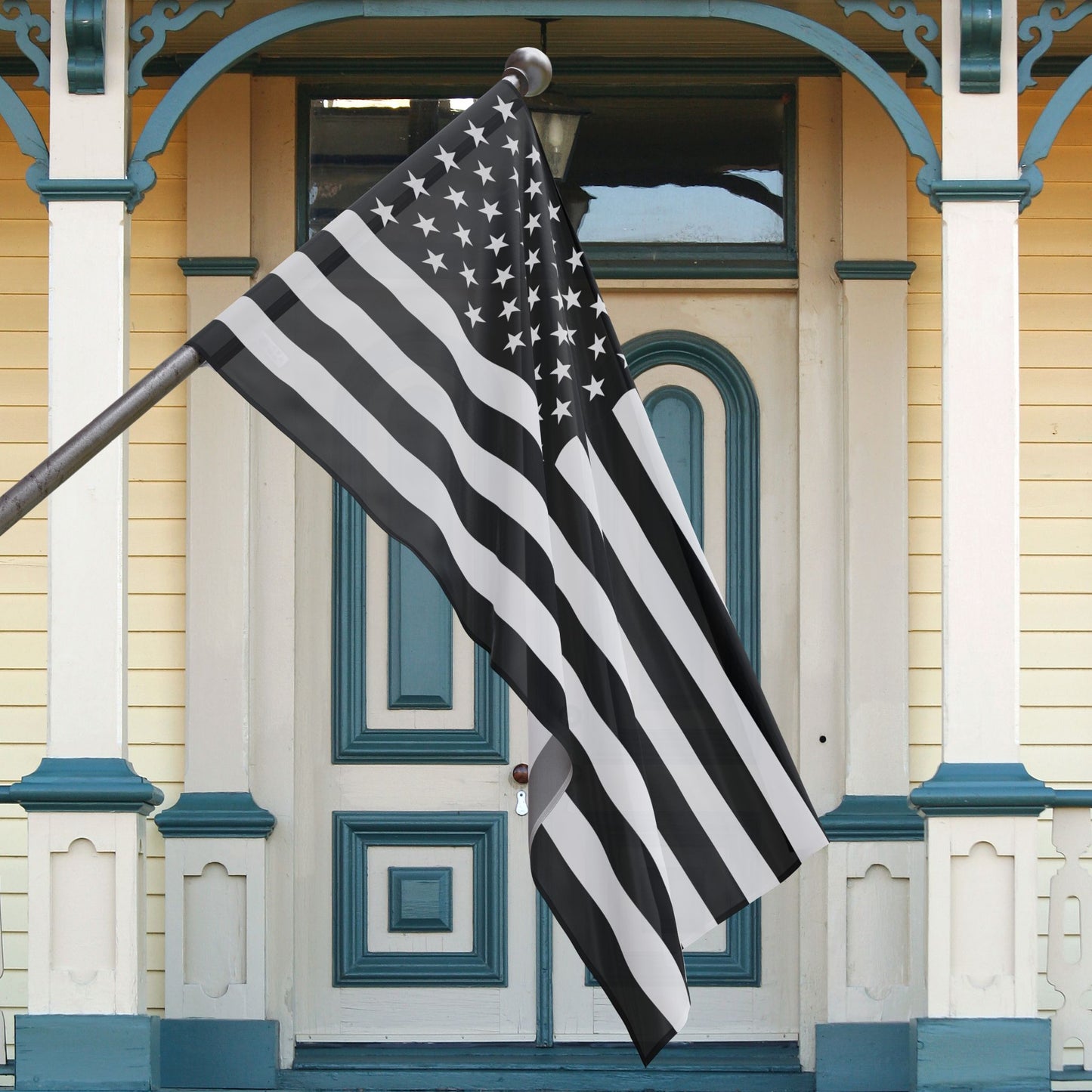 Black & White U.S.A. Flag
