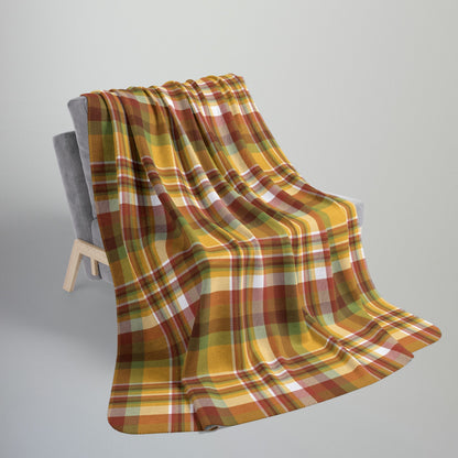 Thanksgiving Plaid Fleece Sherpa Blanket