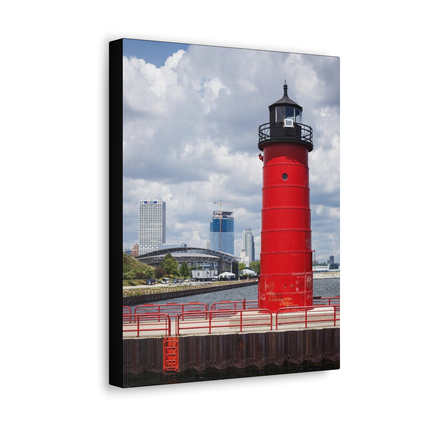 Phare et horizon de Milwaukee Wisconsin ; Milwaukee Pierhead Light, Photographie Toile Wrap Wall Art