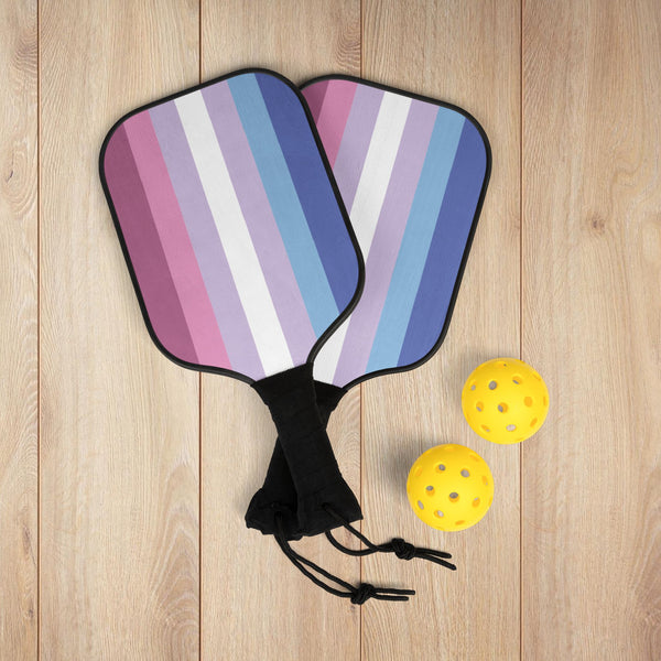 7.5'' × 15.5'' Bigender Purple Pride Flag Pickleball Kit