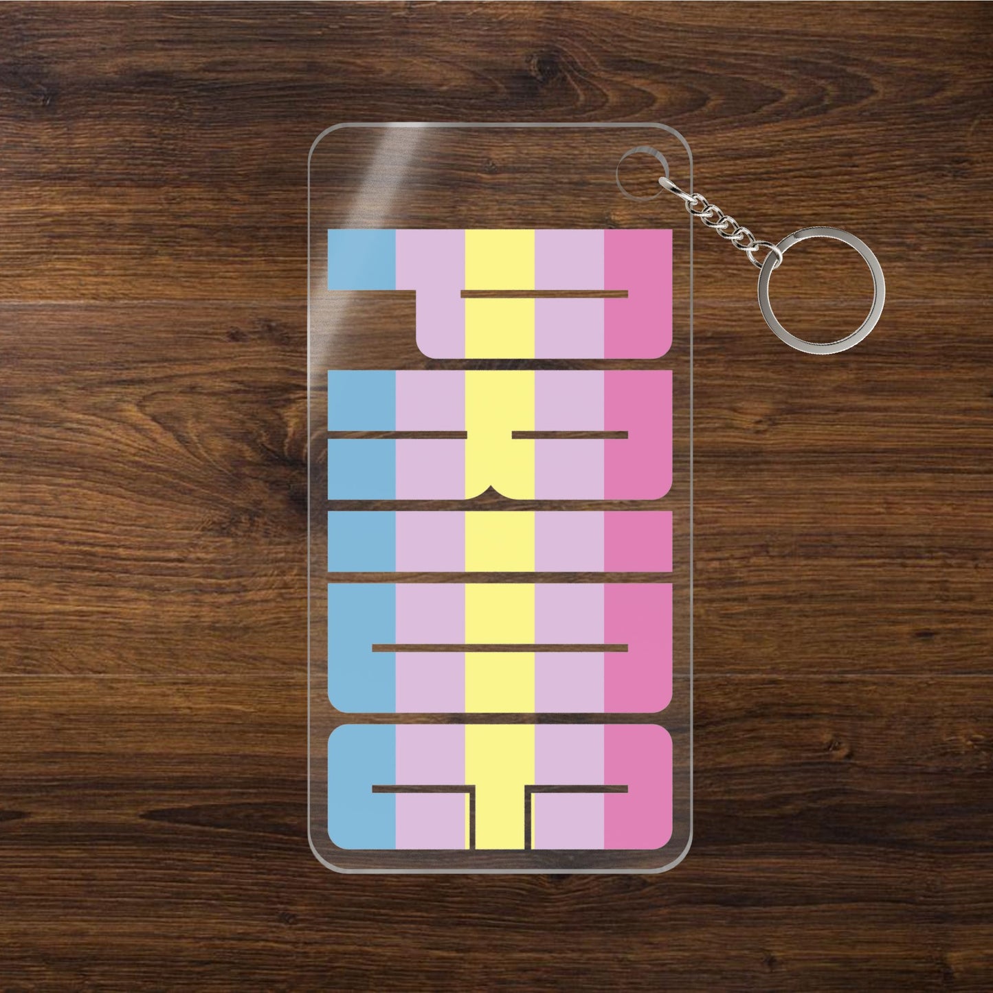 1.58'' x 3.15'' Transparent Aporagender Pride Keychains