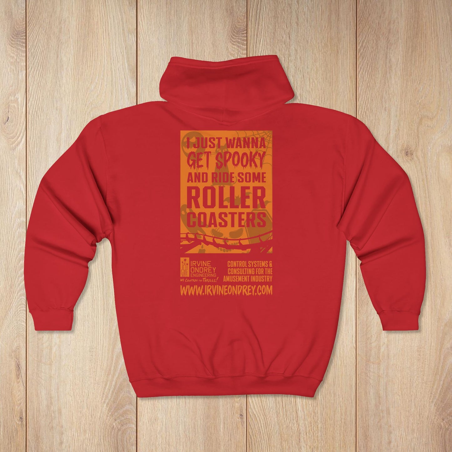 I Just Wanna Get Spooky & Roller Coasters Zip Hoodie • Irvine Ondrey Engineering