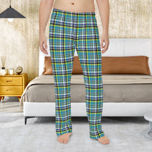 Men’s Teal & Neon Green Charlotte NC & Fort Mill SC Plaid Pajama Pants