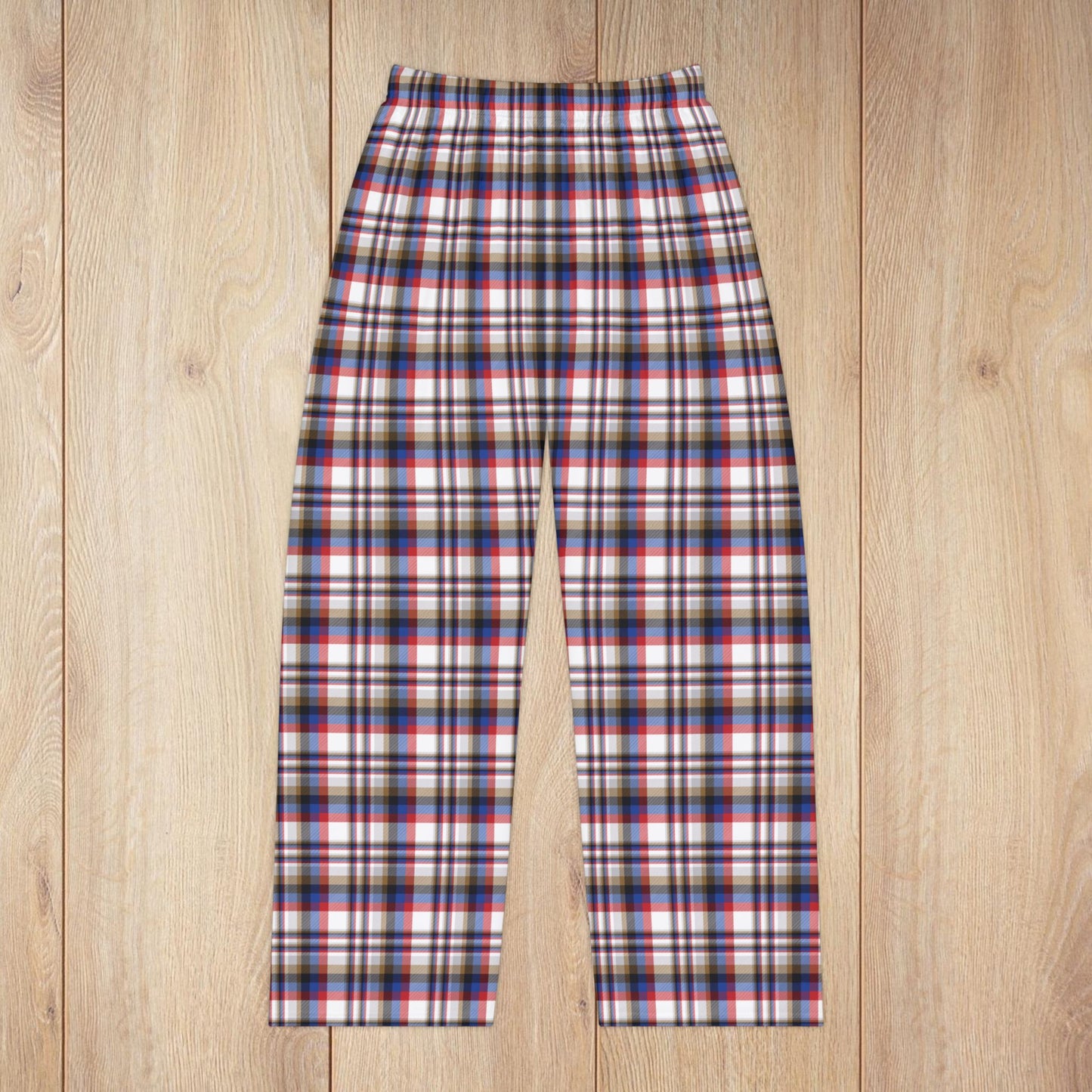 Women’s White, Red & Blue Gurnee IL Plaid Pajama Pants