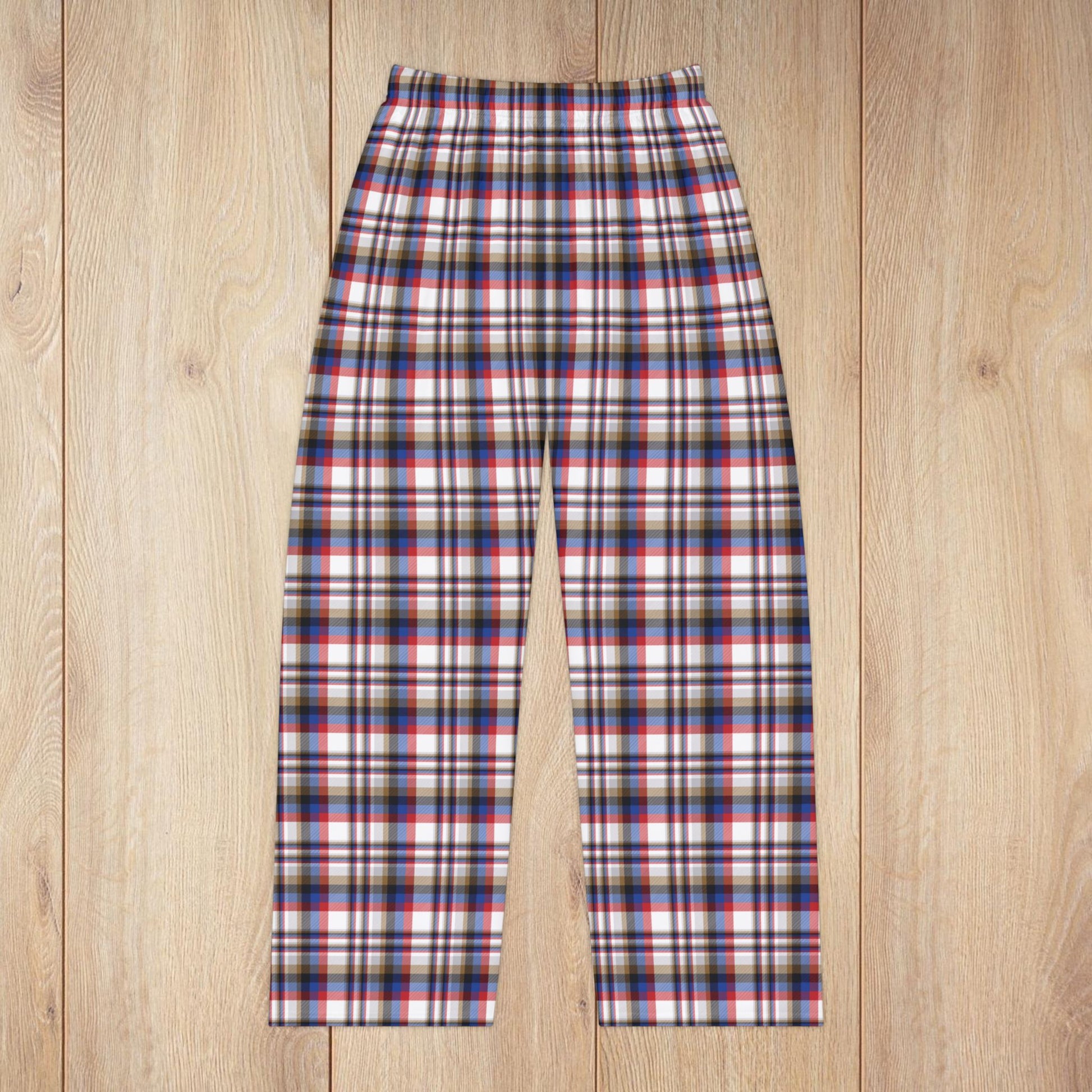 Women’s White, Red & Blue Gurnee IL Plaid Pajama Pants