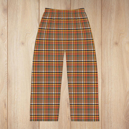 Men’s Dark Green, Orange & Gold Elysburg PA Plaid Pajama Pants