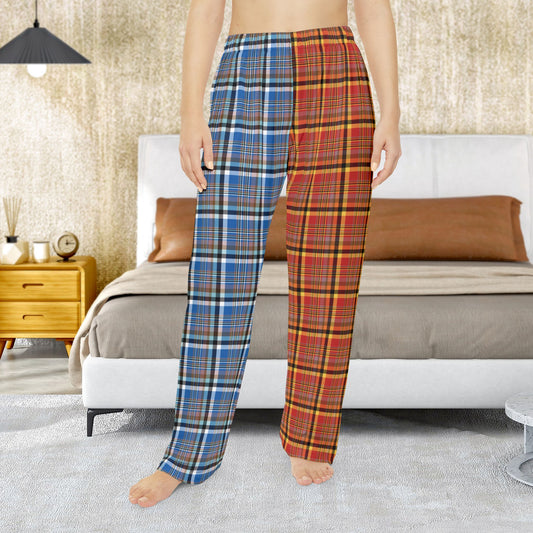 Women’s Half Red, Half Blue Plaid Sandusky OH Pajama Pants