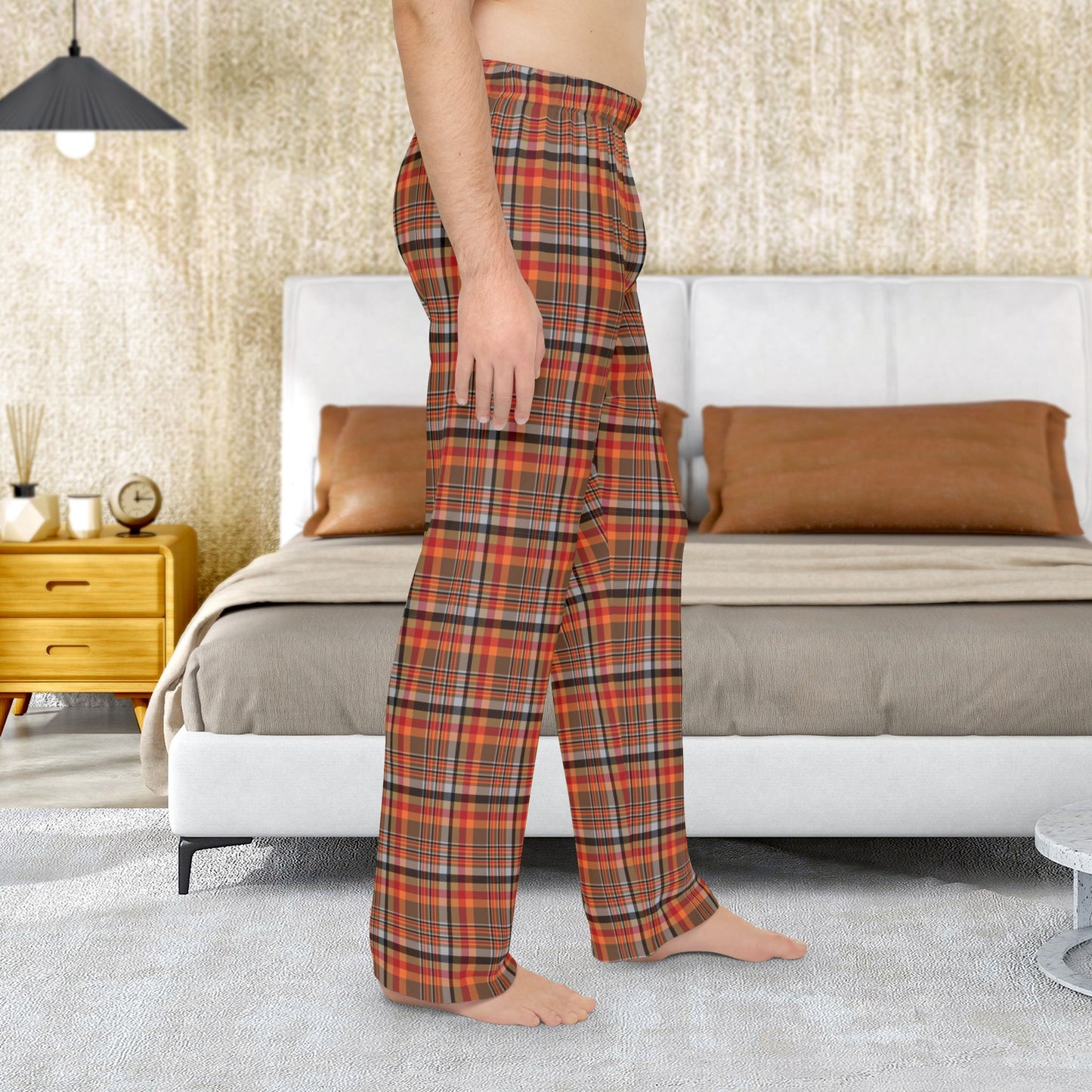Men’s Brown & Orange Gurnee IL Pajama Pants