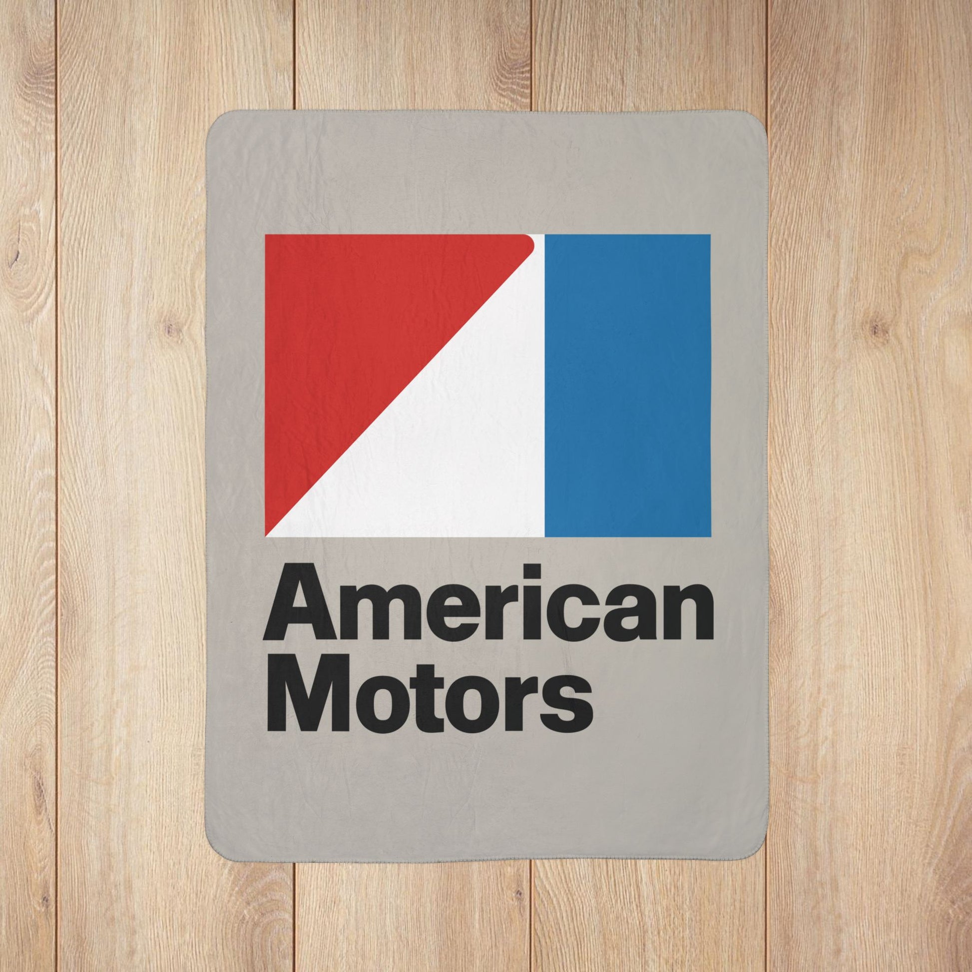 AMC Logo Greige Fleece Sherpa Blanket