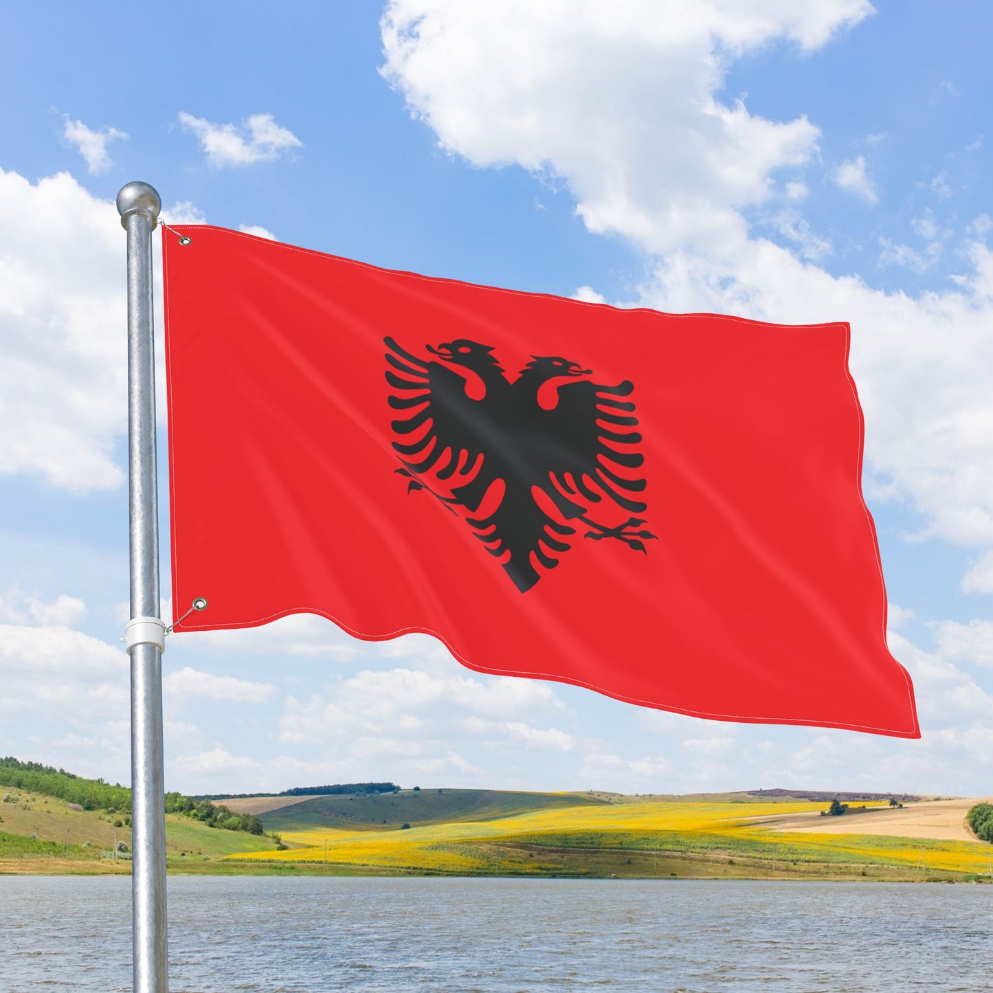 Albania Flag with Grommets