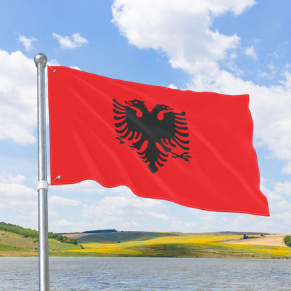 Albania Flag with Grommets