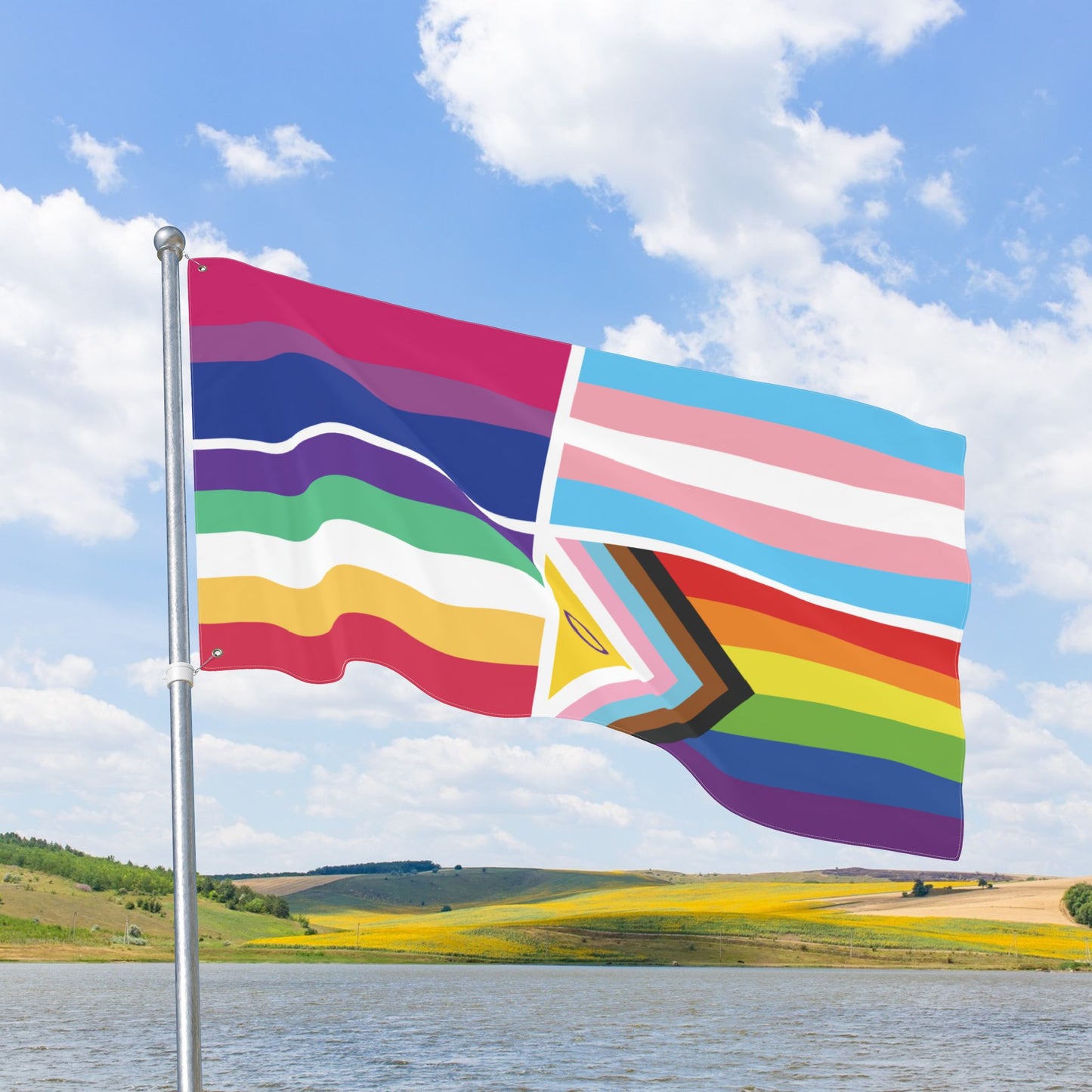 4 Pride Flag Collage with Grommets
