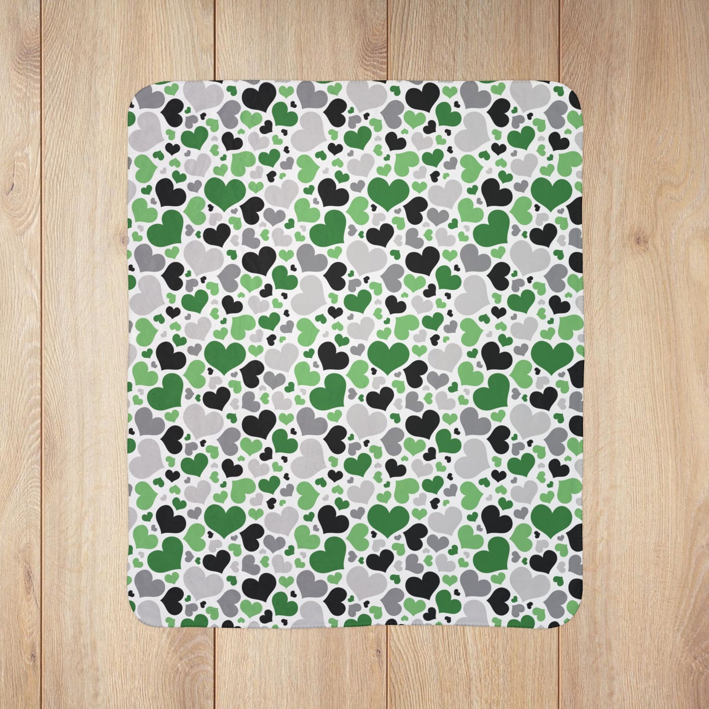 Demiromantic Pride Valentine’s Day Hearts White Fleece Sherpa Blanket