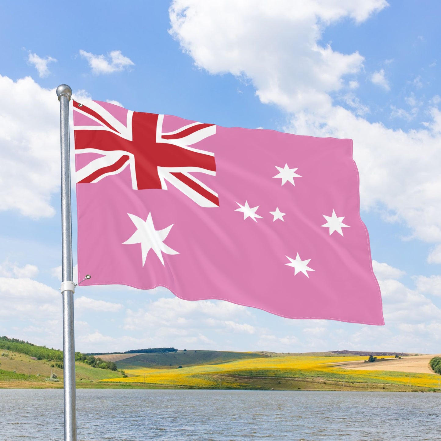 Australia Gay Pride Pink Flag with Grommets