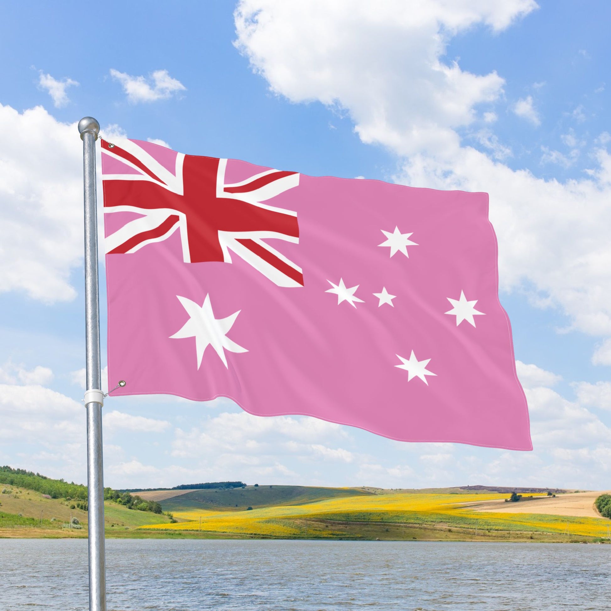 Australia Gay Pride Pink Flag with Grommets