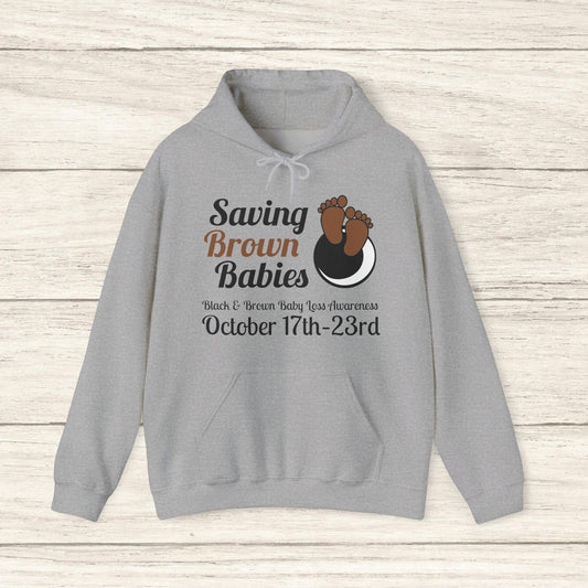 Quietly United in Loss Together Non-Profit / Saving Brown Babies Charity Hooded Sweatshirt, Pregnancy & Infant Loss Awareness