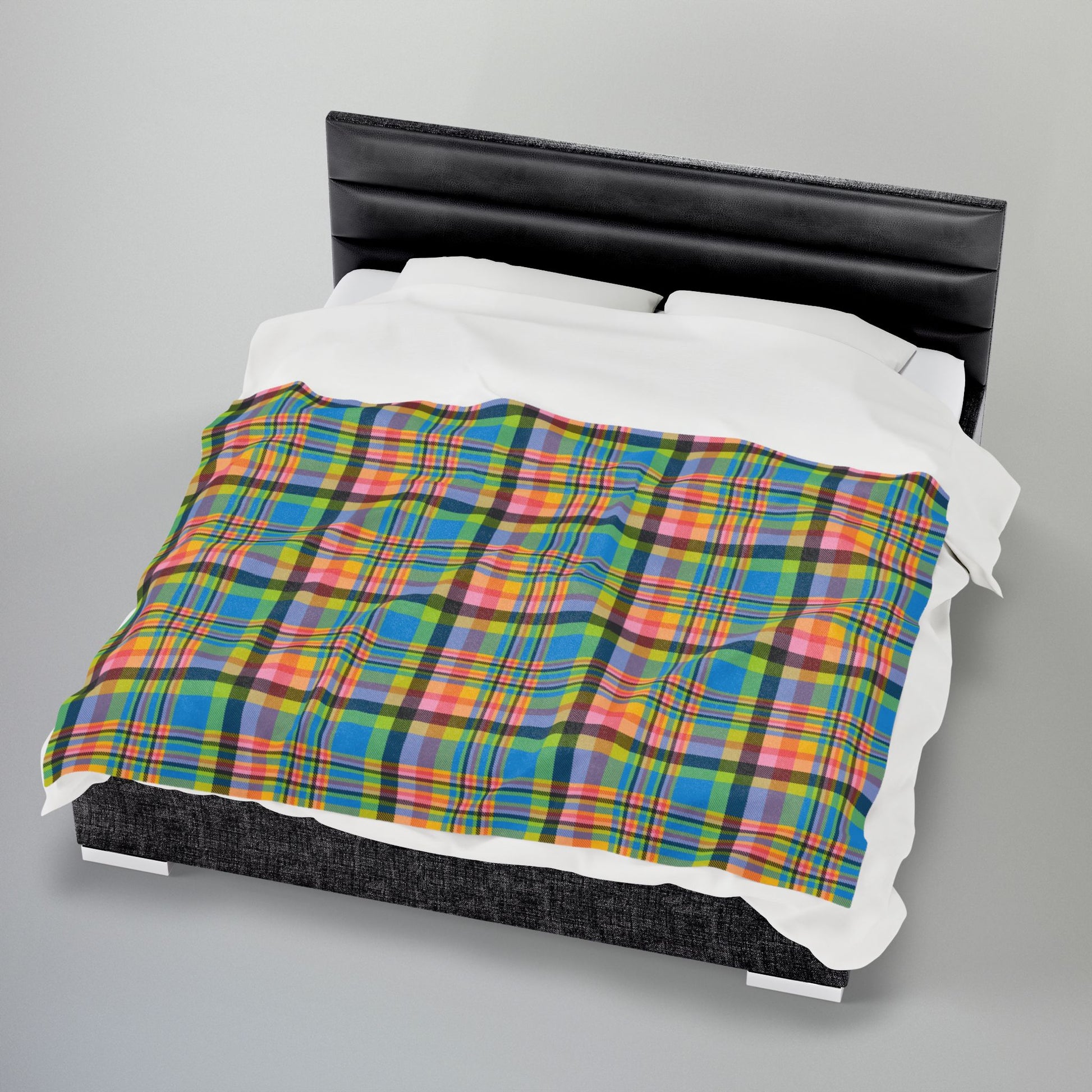Queer Pride Plaid Velveteen Plush Blanket
