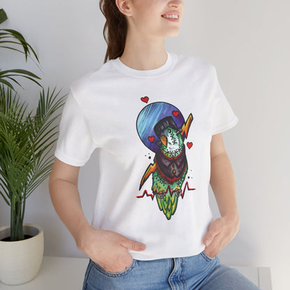 Frankenstein Lovebird, Hand-Drawn & Hand-Colored Tee