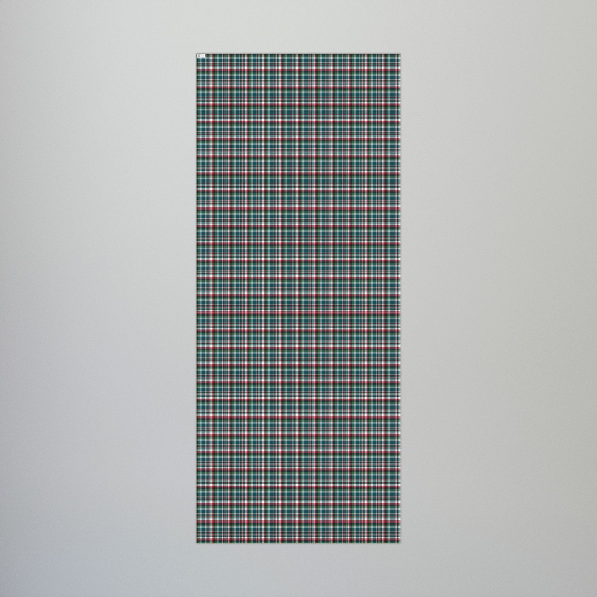 Christmas Midnight Green & Silver Philadelphia PA Plaid Gift Wrapping Paper Roll