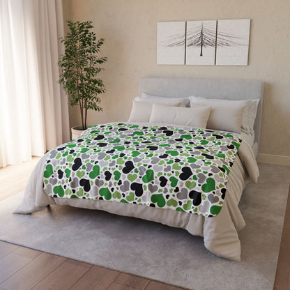 Aromantic Pride Valentine’s Day Hearts White Fleece Sherpa Blanket